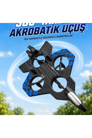 Uzaktan Kumandalı Savaş Uçağı Drone 2.4 Ghz Jiroskoplu Tek Tuş Kalkış İniş 360 Dönüş
