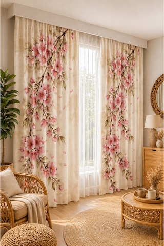 2 Adet 140x260 Cm Ölçüsünde Şık Dekoratif Fon Perde Koleksiyon Pembe