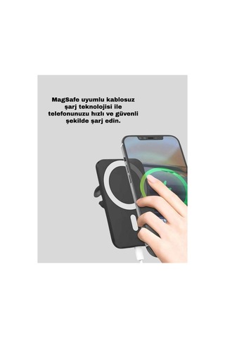 Magsafe Araç Tutucu 15w Kablosuz Şarjlı Apple iPhone 12/13/14 Uyumlu Sarı