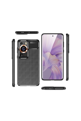 Huawei P60 Pro Kılıf Zore Negro Karbon Tasarım Silikon Kılıf