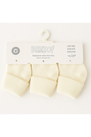 Bebitof Yenidoğan 9 Lu Bebek Çorap Seti Beyaz, Krem, Pembe %100 Pamuk, Yumuşak Ve Rahat ASORTİ