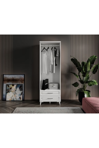 GuneyStore Gözde 2 Kapaklı Komple MDF Beyaz Gardırop