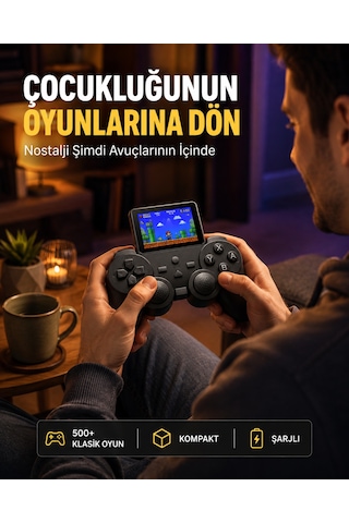 2.4 İnç Hd Renkli Ekranlı 500-in-1 Taşınabilir Retro Oyun Konsolu, Kablolu Tv Bağlantısı Ve Uzun Pil Ömrü - Li