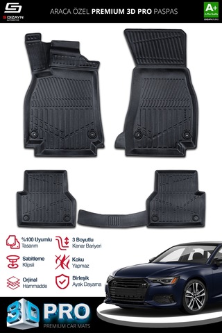 3d Pro Havuzlu Paspas Audi A6 2018 Üzeri A+ Kalite