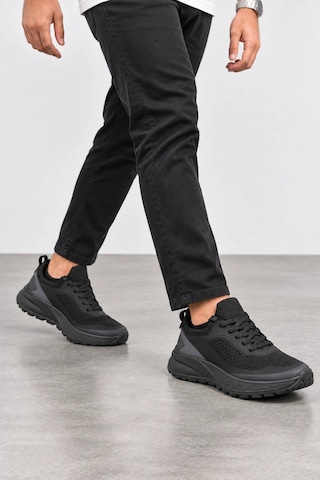 Ht Hotin Cipher Erkek Bağcıklı Günlük Sneaker Spor Ayakkabı - Siyah