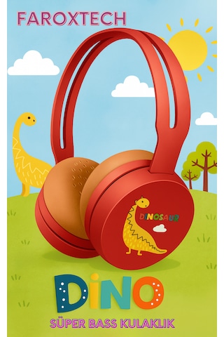 FaroxTech Dino Kulak Üstü Çocuk Kulaklığı