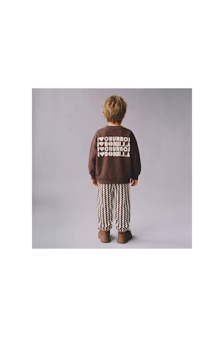 Poala Kids Kahve Çizgili Balloon Jeans