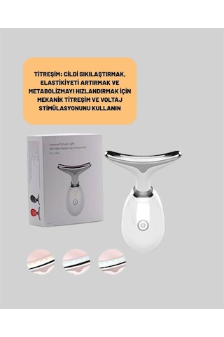 Kompakt Ve Taşınabilir Cilt Bakım Cihazı 3 Fonksiyonlu, Usb Şarjlı, Led Işıklı Güzellik Aleti