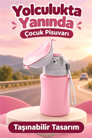 Mucit Home Taşınabilir Kız Çocuk Seyahat Pisuvar Çiş Lazımlık Bardak Acil Tuvalet Çiş Kabı Sızdırmazlık Pembe