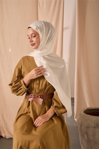 Silk Home Janjan Şal Tek Taraflı Beyaz Kendinden Çizgi Dokulu Parlak Yüzeyli 75x190 Çok Renkli