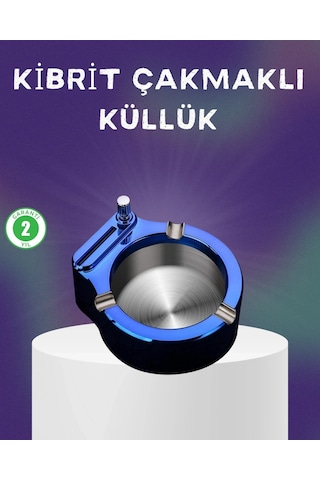 Ceylan Adam Dekoratif Çakmaklı Küllük Kolay Temizlenebilir Metal