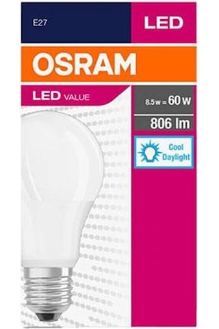 Osram Ledvance Value Cla 60 6500 Beyaz Işık E27 8,5w Led Ampul
