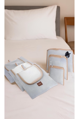 6'lı Gri Valiz Düzenleyici I Bavul Içi Organizer Set I Seyahat Hurcu Açık Gri