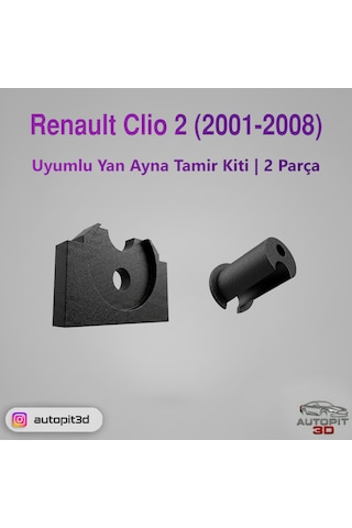 Renault Clio 2 2001-2008 Uyumlu Yan Ayna Tamir Kiti 2 Parça