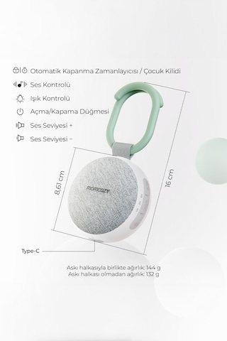 Momcozy Taşınabilir Beyaz Gürültü Makinesi-bebek Uyku Sesleri, 20 Ses