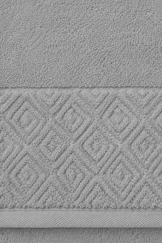 El Yüz Havlusu 50x90 Cm %100 Pamuk Kısmi Kadife Quadro Gri 11