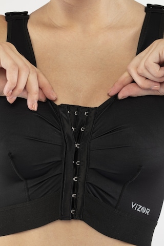 Vizor Liposuction Operasyon Sonrası Kontrollü Destek Sütyeni Rahatlık Ve Ödem Engelleme Post Op Sütyen Siyah