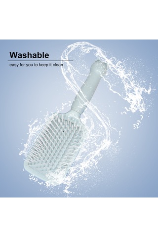 Singree Kedi Desenli Kare Şekilli Antistatik Akne Saç Tırnağı, Uzun Saçlar İçin Erkek/kadın Kullanıma Uygun, Kafa Derisi Masajı Sağlar - Mavi