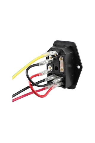 Kablolu 220v Erkek Power Soketi Sigorta Yuvalı Ve Işıklı Açma Kapama Anahtarlı Kulaklıklı Montaj Tip