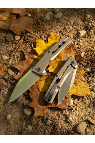 Knivox Browning D2 Çelik Titanyum Kaplama Katlanır Çakı -ultra Dayanıklı Outdoor Bıçağı Gri