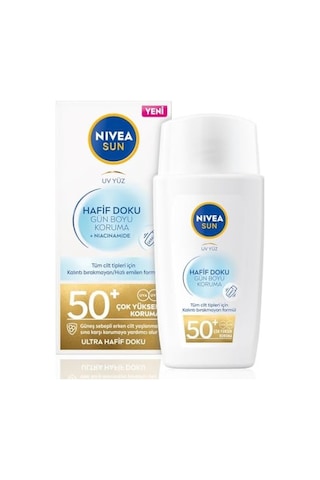 Nıvea Sun Spf50+ Hafif Dokulu Güneş Koruyucu Yüz Kremi 40ml, Yüksek Güneş Koruyucu, Erken Yaşlanma Karşıtı, Tüm Cilt Tipleri