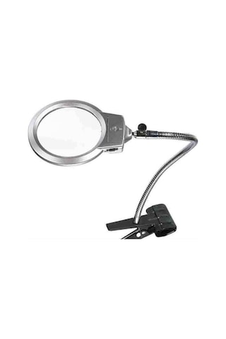 Mandallı Ayarlanabilir Başlıklı Led Işıklı Büyüteç 130 MM