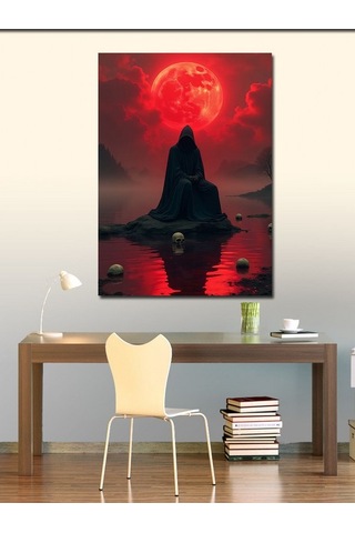 Kanvas Tablo Kızıl Ay Ve Karanlık 50cmx70cm