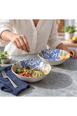 Güral 2 Parça Portakal Detaylı 23 Cm Salata Kasesi 55501 Diğer