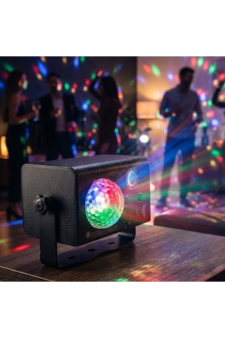 Quenlite Qd-115 Rgb Led Lazer Disko Topu Sahne Işık Projektörü 3'ü 1 Arada
