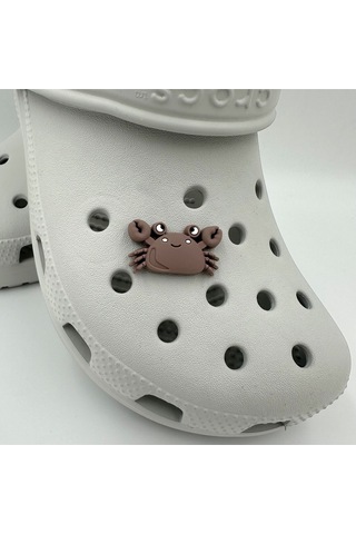 Crocs Terlik Süsü Ve Aksesuarı , Çanta Süsü Jibbitz 3d Yengeç 06 Görsel Figür Aksesuar Kahve