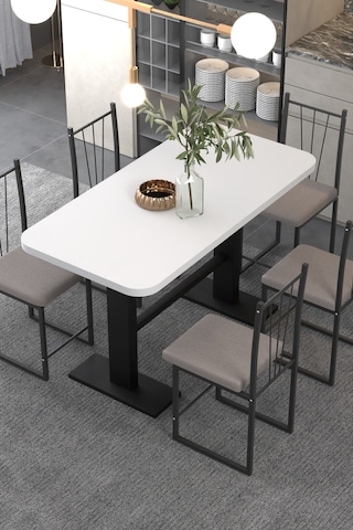 Klas 70/140 Beyaz Yemek Masası, Mutfak Masası , Kafe Masası 1690b