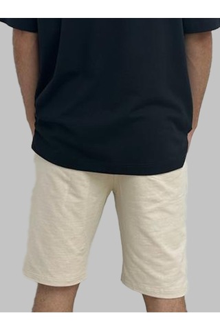 Nature The Brand Nervür Dikişli 2 İplik %100 Pamuk Şort Sütlü Kahve