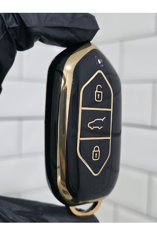 Togg T10x 3 Tuşlu Smart Nano Koruma Anahtar Kılıfı Siyah Gold Altın Renk Yüksek Kalite