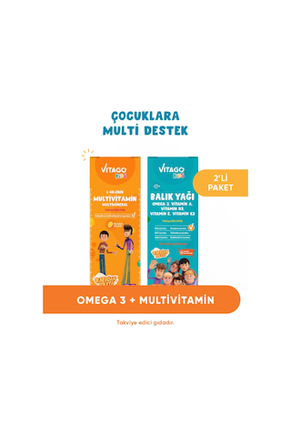 Vitago Kids Balık Yağı 150 ML + Multivitamin Şurup 150 ML