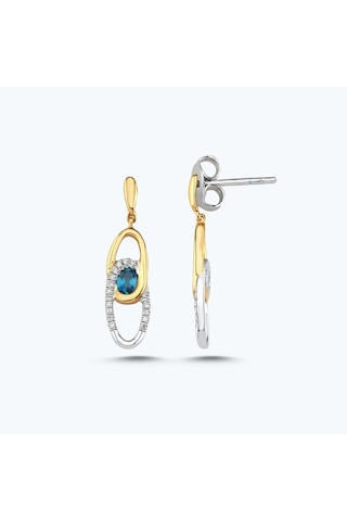 Altınbaş Pırlanta London Blue Topaz Küpe An1328lbt Altın
