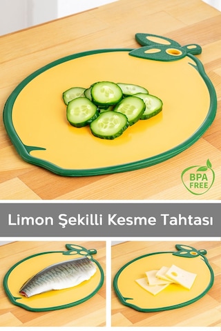 Meyve,sebze, Kesme Doğrama Tahtası,meyve Şekilli Kesme Tahtası ,esnek Kesim Tahtası-limon Motifli