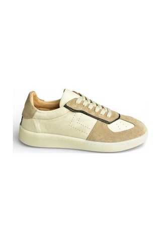 Fox Shoes Y555201403 Bej Hakiki Deri Kadın Spor Ayakkabı Sneakers Bej