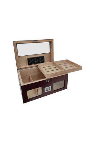 Falconetti Rc59kr Bordo 2 Katlı Camlı Dijital Humidor Puro Kutusu