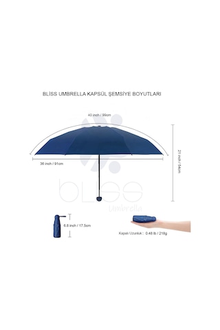 8 Telli Kapsül Şemsiye Siyah