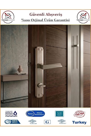 Grossavm Prizma Aynalı Wc Banyo Kapı Kolu - Nikel Saten - Wc Sol