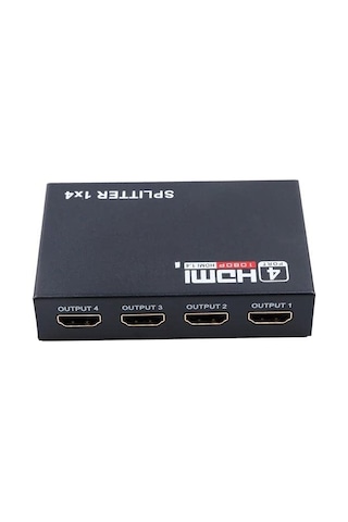 Ayrex Px-5004 4 Port Hdmı Splitter, 1 Giriş 4 Çıkış Adaptörlü Hdmı Çoklayıcı, 1080p 2k 4k Fhd 3d Görüntü Da