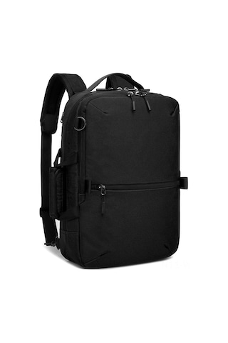 Wezone Erkekler İçin Şık 17 İnç Laptop Çantası - Büyük Kapasiteli Moda Sırt Çantası Siyah