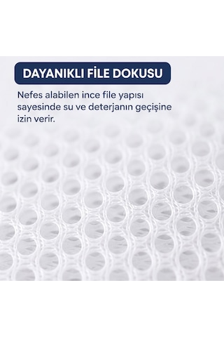 Çamaşır Yıkama Filesi - 40x50 Cm - Fermuarlı - Tekrar Kullanılabilir Diğer