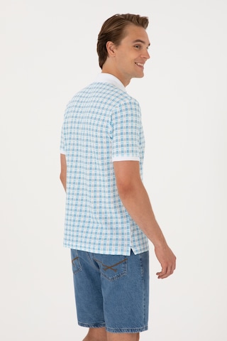 U.S. Polo Assn. Erkek Regular Fit Polo Yaka Turkuaz Desenli Tişört 50299672-VR093
