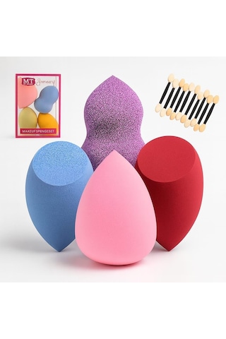 Lexroo Makyaj Süngeri Seti, Göz Farı Uygulama Çubuğu 10 Lu, Latex,free Beauty Blender Süngerleri