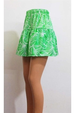 Kadın Şort Etek - 94 - Yeşil