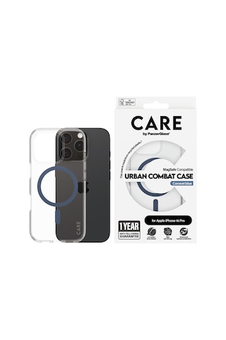 Flagship Apple Uyumlu iPhone 16 Pro Magsafe Urban Combat Şeffaf-mavi Telefon Kılıfı Mavi