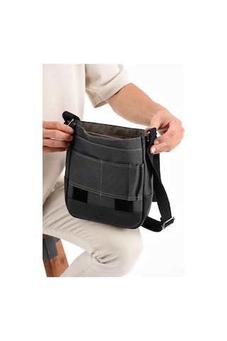 Kanvas Kumaş Tablet Çantası Erkek Postacı Çanta 27 23 Cm Çapraz Askılı Omuz Çantası Siyah