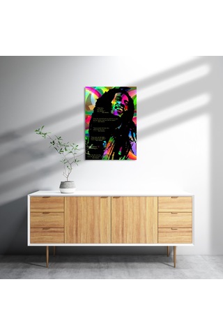 Cakasepetim Bob Marley Ve Özlü Sözleri Ahşap Mdf Tablo