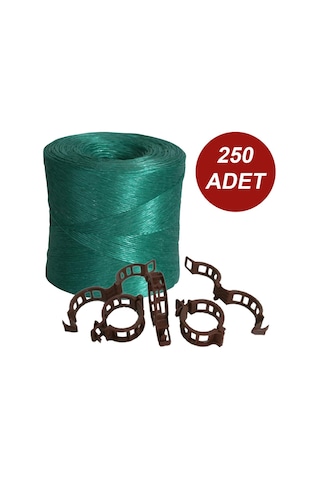 Sera İpi ve Bitki Klipsi Fide Bağlama İpi 250 Adet Her Bitkiyle U